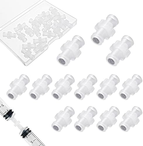 20 Pcs Syringe Adaptor, Luer Lock Female to Syringe Transfer Joint Luer Lock Connector Coupler Adapter