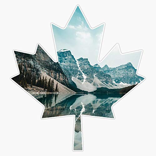Lake And Mountains - Canadian Maple Leaf Sticker Vinyl Decal Bumper Sticker 5"