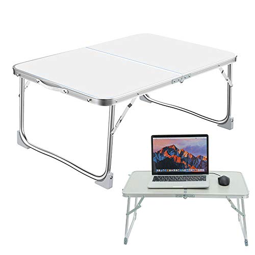 Exquisita mesa plegable, mesa de cama plegable para computadora portátil, escritorio ajustable para leer, escribir o desayunar en la cama, soporte portátil para computadora portátil para sofá, patio,