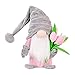 YUUI Gnomi Primaverili con Bouquet di Tulipani,Decorazioni di Peluche per la Festa della Mamma per la Festa della Mamma | Regali di gnomi scandinavi per la Decorazione del Desktop di casa, Regali