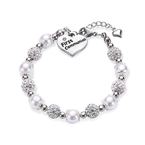 First Communion Bracelet Girls Charm Baptism Gift Handmade Jewelry Gift for Girls