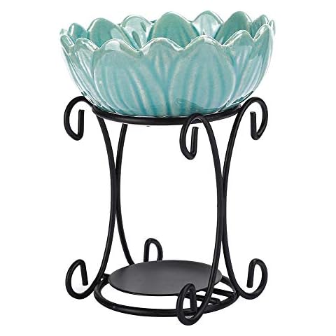 Soporte para quemador de velas, difusor de aroma de aromaterapia de aceite esencial hierro en hojas, calentador incienso soporte luz de té Cover