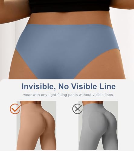 Image of DEANGELMON Seamless Underwear for Women No Show Bikini Panties Comfortable Stretch Invisible Ladies Hipster Briefs