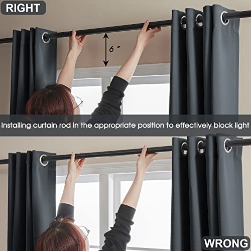 Rutterllow Blackout Curtains for Bedroom, Thermal Insulated Noise Reducing Window Drapes for Living Room, Grommet Top (52W X 72L Inch, Dark Grey) by Rutterllow - Image 3