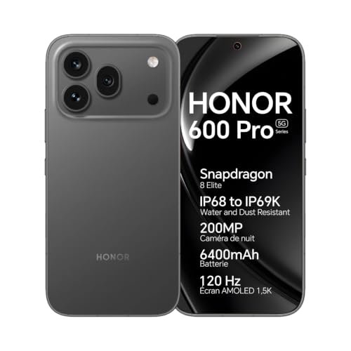 HONOR 600 Pro 5G Smartphone, 12+512GB, Écran AMOLED 6,57″ 120Hz...