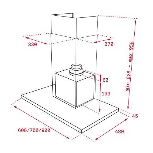 TEKA-Campana-Decorativa-de-Pared-de-70-cm-con-Motor-ECOPOWER-Modelo-DSH-785-Eficiencia-energetica-A-67-100-x-90-x-48-cm-3600-W-68-Decibeles-Plastico-Acero-Inoxidable