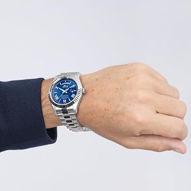 LOTUS Orologio Uomo Analogico Acciaio Inossidabile 316L Argento - Movimento al Quarzo - Calendario - Vetro Minerale ad Alta Resistenza - Impermeabile 10 ATM 19002/4 Freedom