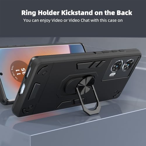 Image of NDCOM for Moto Edge 50 Fusion 5G Back Cover | Motorola Edge 50 Fusion Backcover | Premium Moto Edge 50 Fusion 5G Cover | Ring Holder Case