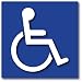 ADA Compliant Accessibility Sign,6 x 6 Inch, Blue