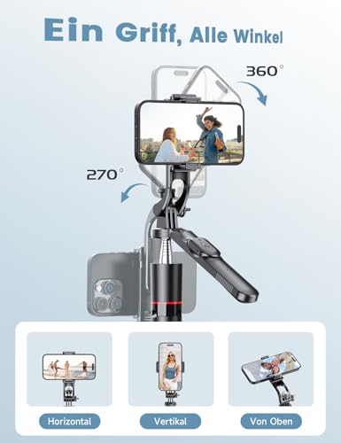 170cm Handy Stativ mit 2 Licht, Selfie Stick mit Fernbedienung, 360° Drehbarer Handystativhalter, Stativ für Smartphone/iPhone/Android/Samsung/Sportkamera, Tripod für Travel, Abnehmbarer Handyhalter 6