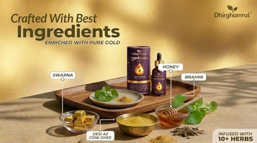 Image of Suvarna Prashan Drops for Kids with 24K Gold - Ayurvedic Immunity & Brain Support - Swarna Bhasma, Brahmi & Shankhpushpi - 30ml (Pack of 3)
