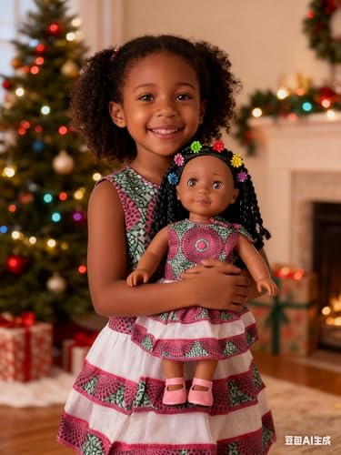Muñeca afroamericana de 18 pulgadas con vestido de bailarina miniatura 5
