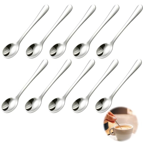 10 Stück Espressolöffel Mini, Kleine Löffel Edelstahl, Espresso Löffel Klein, Gewürzlöffel, Teelöffel, Kaffeelöffel, Ideal Für Gewürze,...