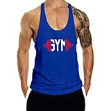 InleaderStyle Men's Gym Tank Tops Y Back Stringer Fitness Bodybuilding Muscle Workout Sleeveless Shirt -BU-L
