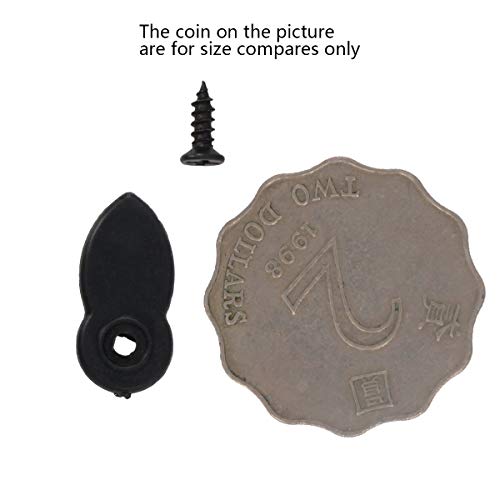 Image of MroMax Frame Turn Button, 0.83 inch Plastic Flat with Screws for Hanging Pictures, Photos, Drawings and Posters, Black 30pcs