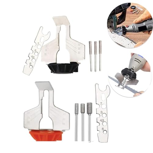 Afilador de Motosierra Accesorios Kit Sierra Afiladora de Amoladora Eléctrica Kit de Afilado de Motosierra Pulido Accesorio Juego Sierra Cadenas Herramienta Motosierra Kit Afilado Eléctrico(2 Juegos)