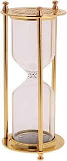 Empty Hourglass Vintage Metal Sandglass Sand Timer Without Sand for Home Wedding Ceremony Decoration (Gold S)