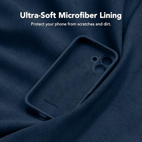 Image of Magnetic for iPhone 16 Case, Compatible with MagSafe, [Screen Protector + Full Camera Protection], Silicone Shockproof Anti-Scratch Protective Phone Case for iPhone 16 6.1 inch, Cobalt Blue