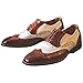 Imagen de ANUFER Hombre Guapo Cuero de Microfibra Brogues Zapatos de Boda Bloques de Color Oxfords Formal Zapatos de Vestir Marrón SN070647 EU43