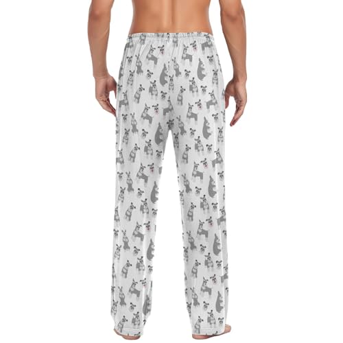 Grey Schnauzer Dog Mens Pajama Pants Lounge Men's Pajama Bottoms Soft Sleep Pants With Pockets M4