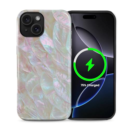 Coque magnétique iPhone 15 Plus antichoc nacre hybride