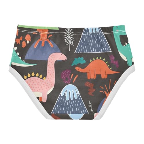 Toddler Girl Panties, Cute Dinosaurs Girls' Cotton Brief Underwear, 2T–8 Years2