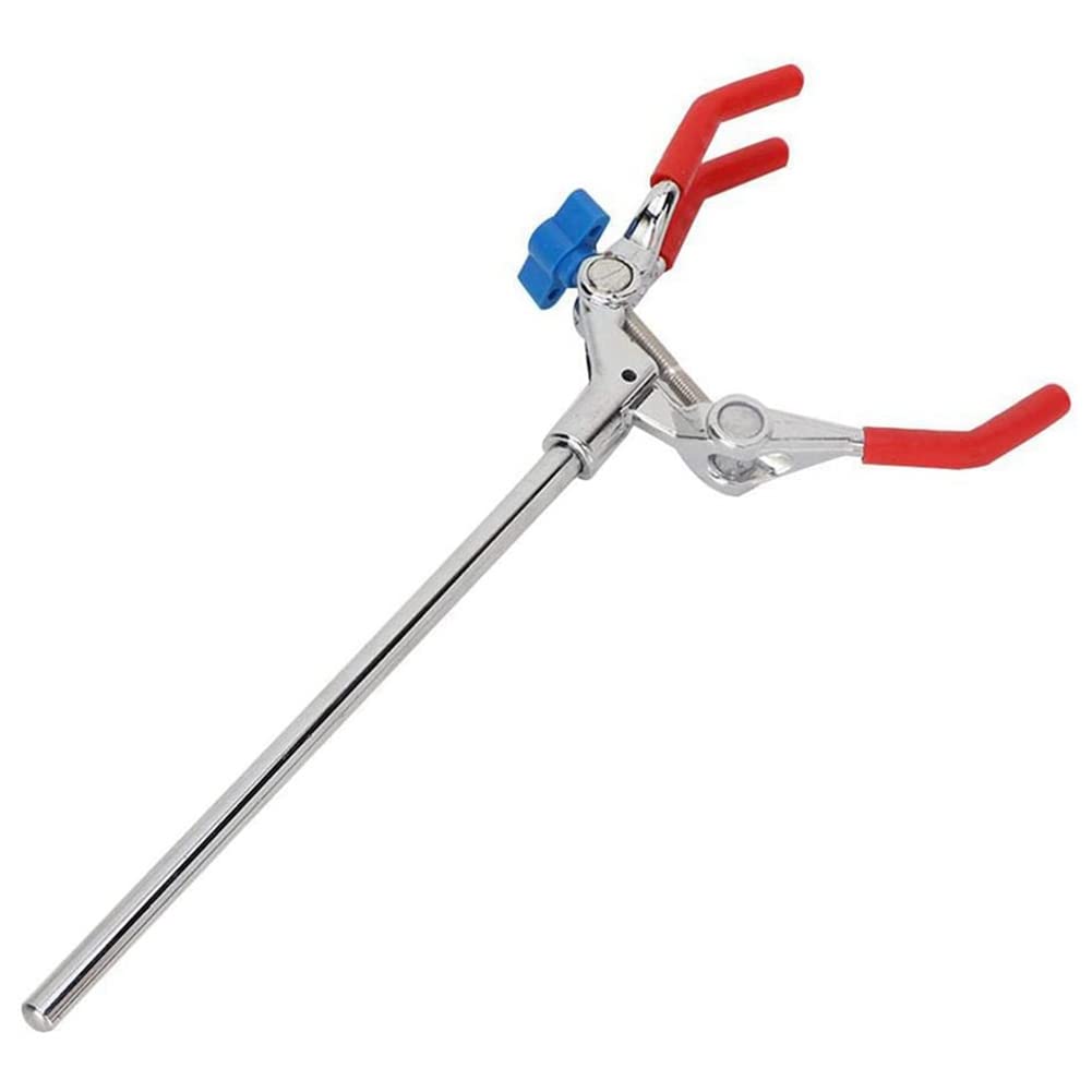 Lot de 2 pinces de laboratoire de 28 cm à 3 doigts avec tête revêtue de caoutchouc - Pince d'extension multifonction à condensateur