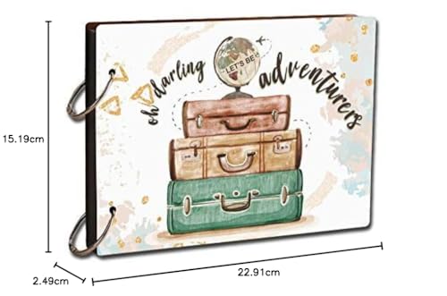 Image of PAPER PLANE DESIGN Wood Paper Photo Album (9 x 6 inch, Multicolour) (Scrapbook News trv 01), Small, Multicolor
