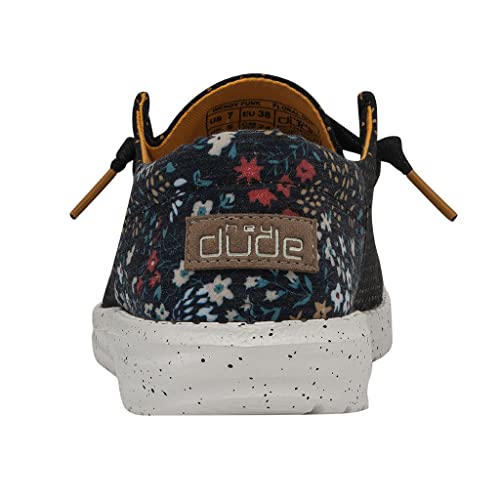 Image of HEYDUDE Women's Wendy Funk Floral Dot Size 10 Black | Women's Shoes | Women's Lace Up Loafers | Comfortable & Light-Weight