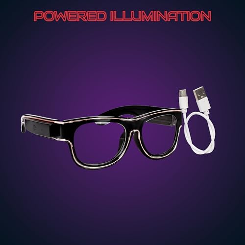 Image of Hookaba LED Jam Shade Party Glasses | Unisex Wireless Light-Up for DJ Night, Live Concerts, Halloween, Birthdays | Neon Specs for Boys, Girls, Kids | Dynamic Colors for Carnival & Clubbing