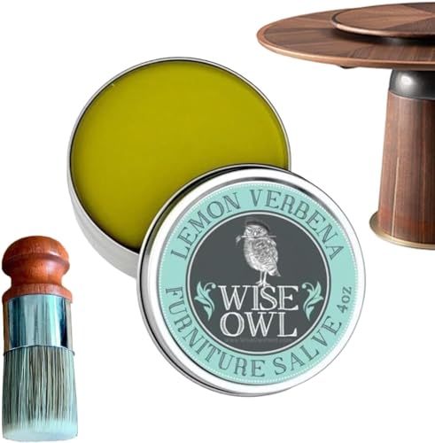 Fransande Owl Furniture Salve Beeswax Furniture Polish Leather Furniture Salve And Brush Wood Floor Polish Safety Leather Restorer Conditioner Multifunctional Leather Maintenance Supplies