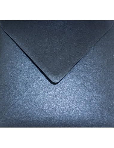 Netuno 500 sobres cuadrados nacarados azules oscuros DIN K4 153x153mm 120g Aster Metallic Queens Blue solapa engomada puntiaguda sin ventana para invitaciones boda Navidad tarjetas bricolaje bautizo