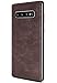 Samsung Galaxy S10 Plus Case, Salawat Slim PU Leather Vintage Shockproof Phone Case Cover Lightweight Premium Soft TPU Bumper Hard PC Hybrid Protective Case for Samsung Galaxy S10 Plus (Dark Brown)