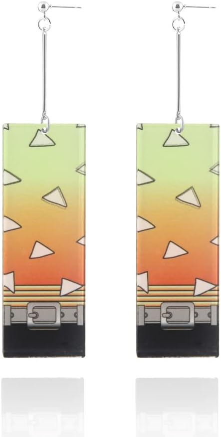 Kimetsu No Yaiba Costume Tanjiro Anime Earring - Anime Kamado Nezuko Hanafuda Acrylic Dangle Earrings - Cosplay Anime Jewelry Gifts for Women and Girls