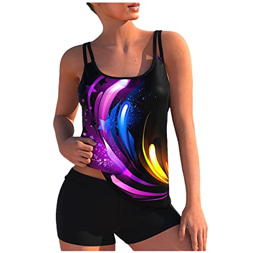 Maillot de bain 2 pièces shorty masquant le ventre ensemble floral 3XL