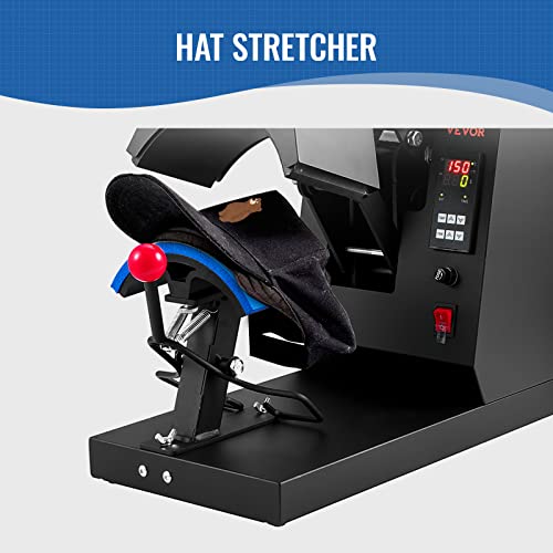 Vevor 4-In-1 Hat Heat Press, 6X3Inches Heating Platen Cap Heat Press Machine, Sublimation Transfer Hats Caps, Lcd Digital Control With Four Replaceable Heating Pads (6X3/6.7X2.7/6.7X2.7/8.1X3.5) #TOP7