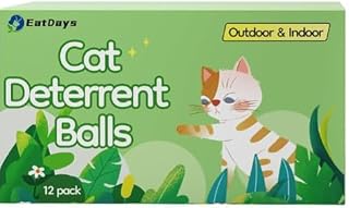 Upgrade Version Cat Repellent Outdoor, Cat Deterrent Spray Outdoor Indoor Balls with Essential Oils, Long-Lasting Pet Deterrent to Keep Cats Away,Out of Yard Permanently, Garden, Lawn, Furniture (12)