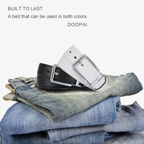Image of DOOPAI Reversible Leather Belt for Men 1.25 inch - Dual Sided Dress and Casual Belt, Trim to Fit, 2 Styles in One Belt