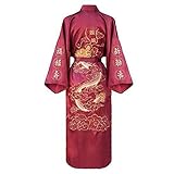 YTFZ Chinesisches Nachthemd Nachthemd Traditionelle Nachtwäsche Kimono Badekleid Homewear Sexy Frauen Stickerei Drache Roben Plus Größe 3XL-5