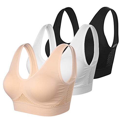 Women's Seamless Sport Bra Breathable Workout Yoga Tops Comfortable Wireless Sleep Bras