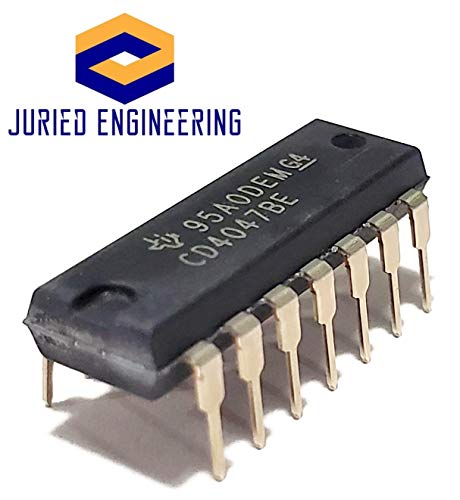 Juried Engineering CD4047BE CD4047B CD4047 CMOS Low-Power Monostable/Astable Multivibrator Breadboard-Friendly IC DIP-14 (1 Piece)