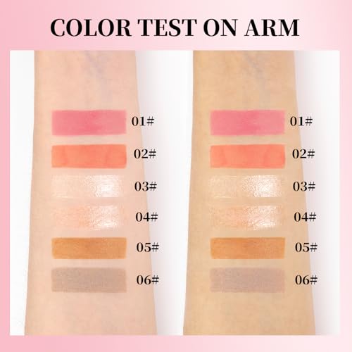 Vawolecy Iluminador Líquido Resaltador Facial Acabado Shimmer Natural Iluminador Líquido Resaltador Facial Stick Varita Maquillaje - imagen 9