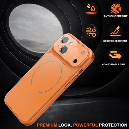 Image of SHINESTAR iPhone 15 Case - Premium Shockproof Protective Cover, Wireless Charging Compatible, Slim & Durable Luxury Back Cover with Camera Protection (Orange)