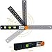 Rainyb Digital Angle Finder Tool 7inch 0-360 degree LED Digital Protractor with Horizontal Vertical Bubble Levels and Ruler Meter Accurate Tools for Carpenters,Woodworkers,Fabricators