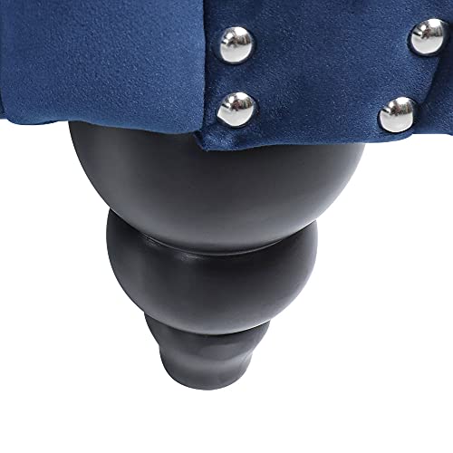 Levnary Three-Seat Velvet Sofa, Large Sofa Classic Tufted Chesterfield Settee Sofa Modern 3 Seater Couch Furniture Tufted Back For Living Room, Blue #TOP5