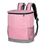 hatleues Insulated Cooler Backpack,Double Deck Leakproof Large Cooler Bag,Insulated Backpack Cooler Lunch Cooler for Picnic, Camping, & Lunch Pink