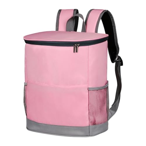 hatleues Insulated Cooler Backpack,Double Deck Leakproof Large Cooler Bag,Insulated Backpack Cooler Lunch Cooler for Picnic, Camping, & Lunch Pink