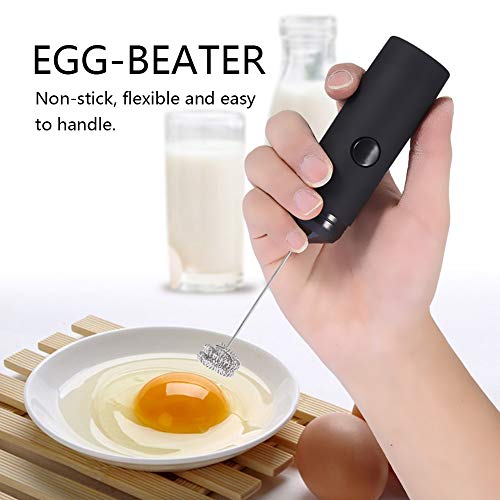 Espumador de leche, batidor eléctrico de mano, batidora de café con pilas, con resorte de acero inoxidable, para café… - Imagen 3
