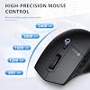 Mouse Inalámbrico iClever, Modo Dual (BT 5.1 y 2.4G) Bluetooth para Laptop | Cambio entre 3 Dispositivos Bluetooth y 2.4G, Clic Silencioso, Ergonómico, DPI de 5 Niveles, Recargable USB-C para MacBook, Laptop, PC, Tablet 8
