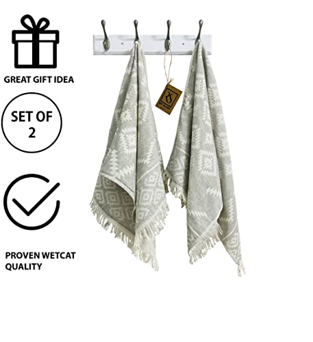 Ray Silver RRZZ2023 Aztec Turkish Hand Towels Set Of 2 100% Cotton Peshtemal Soft Feel 18 X 36 Light Weight Travel Camping Bath Sauna Beach Gym Pool Blanket Quick Dry Oversized Towel  thumb #8
